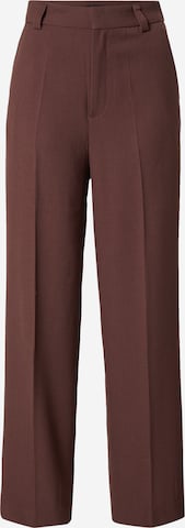 Pantalon à plis Gina Tricot en marron : devant