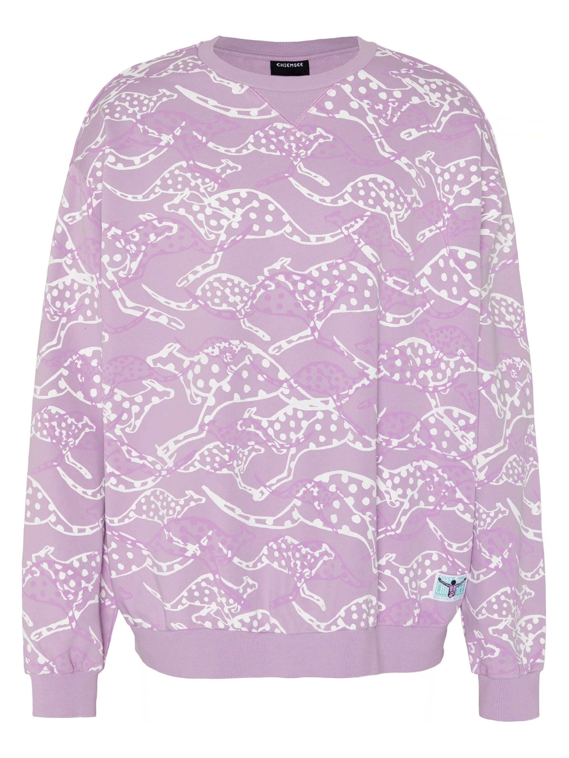 CHIEMSEE Sweatshirt ' mit Känguru-Alloverprint ' in Purple: front