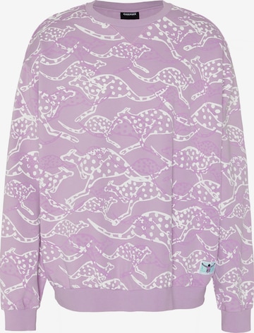 CHIEMSEE Sweatshirt ' mit Känguru-Alloverprint ' in Purple: front