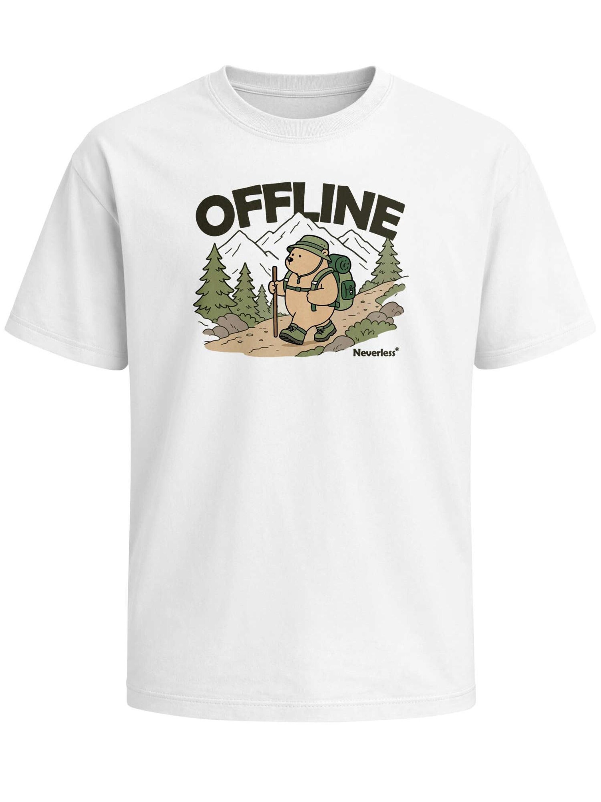 Neverless Shirt 'Hike Adventure Bear' in White: front