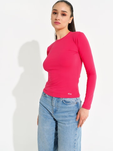 Evoni T-shirt Underwear sets 'Brazilian Slip mit Langarmshirt' in Pink