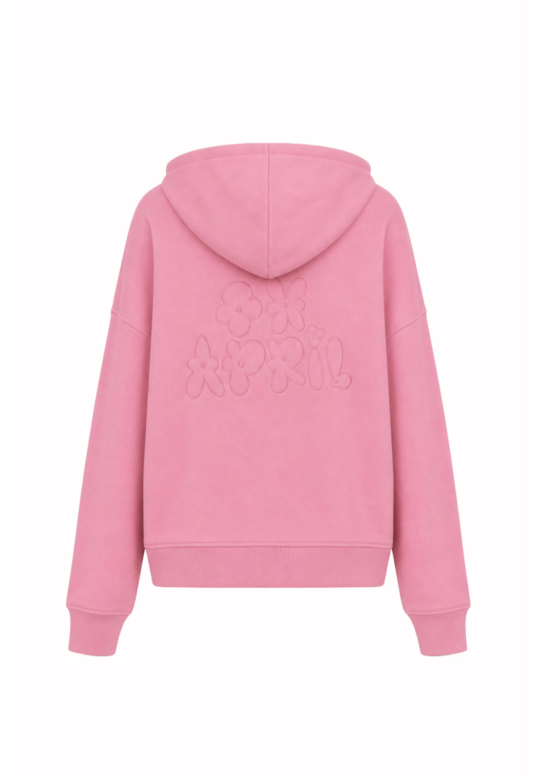 OH APRIL - Sudadera con cremallera 'Flower' en rosa