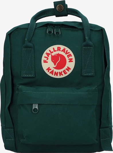 Fjällräven Rucksack 'Kanken' in creme / dunkelgrün / hellrot, Produktansicht