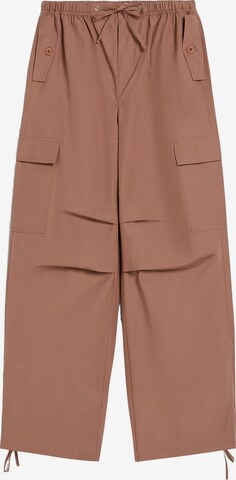 Wide Leg Pantalon cargo Bershka en rose : devant