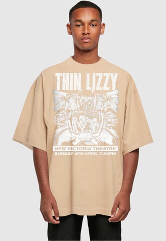 Merchcode Shirt 'Thin Lizzy - New Victoria Theatre' in Beige: front