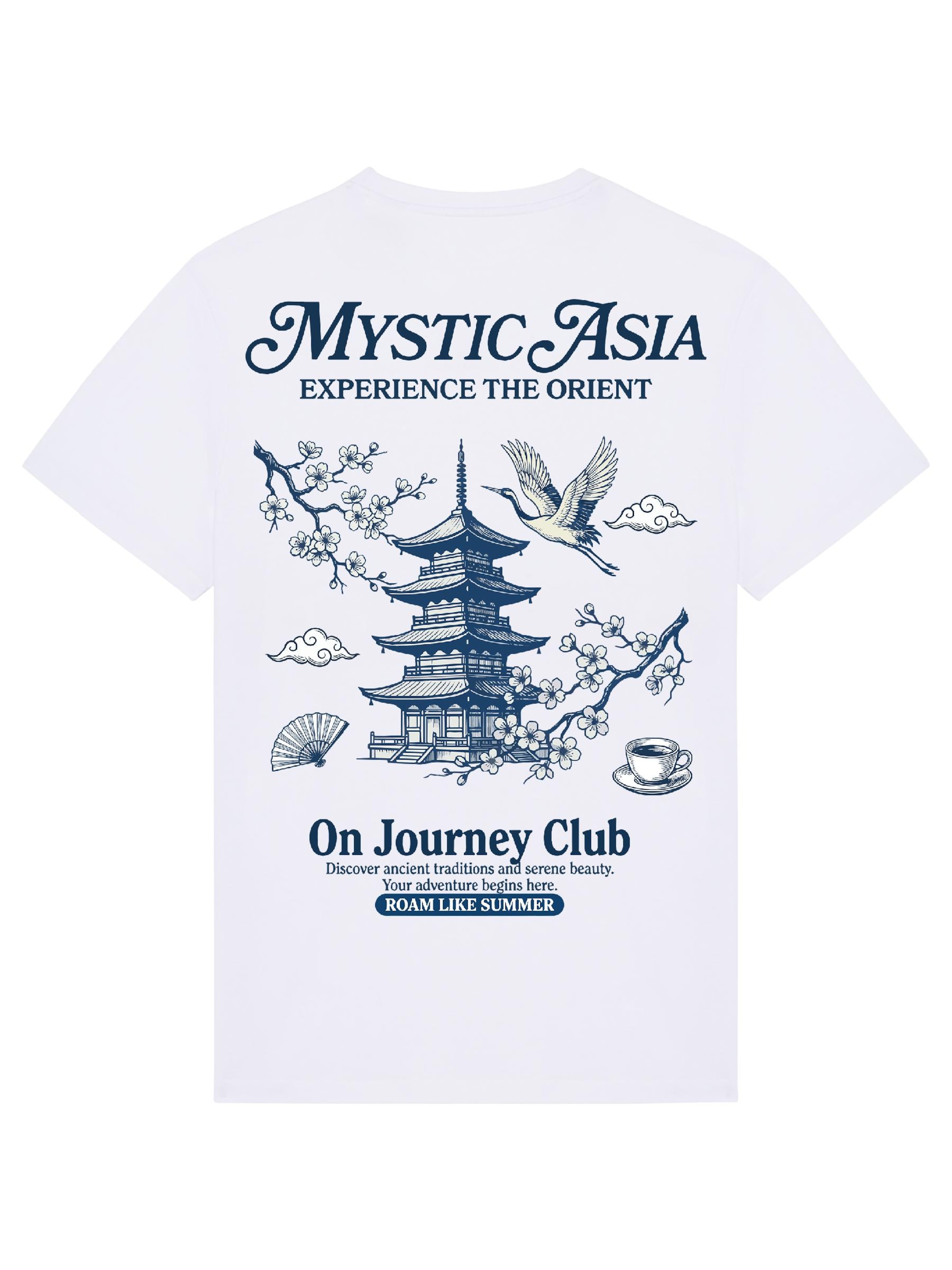 RoamLikeSummer Shirt 'Mystic Asia'‌‌‌‌‌‌‌ in Weiß: Vorderseite