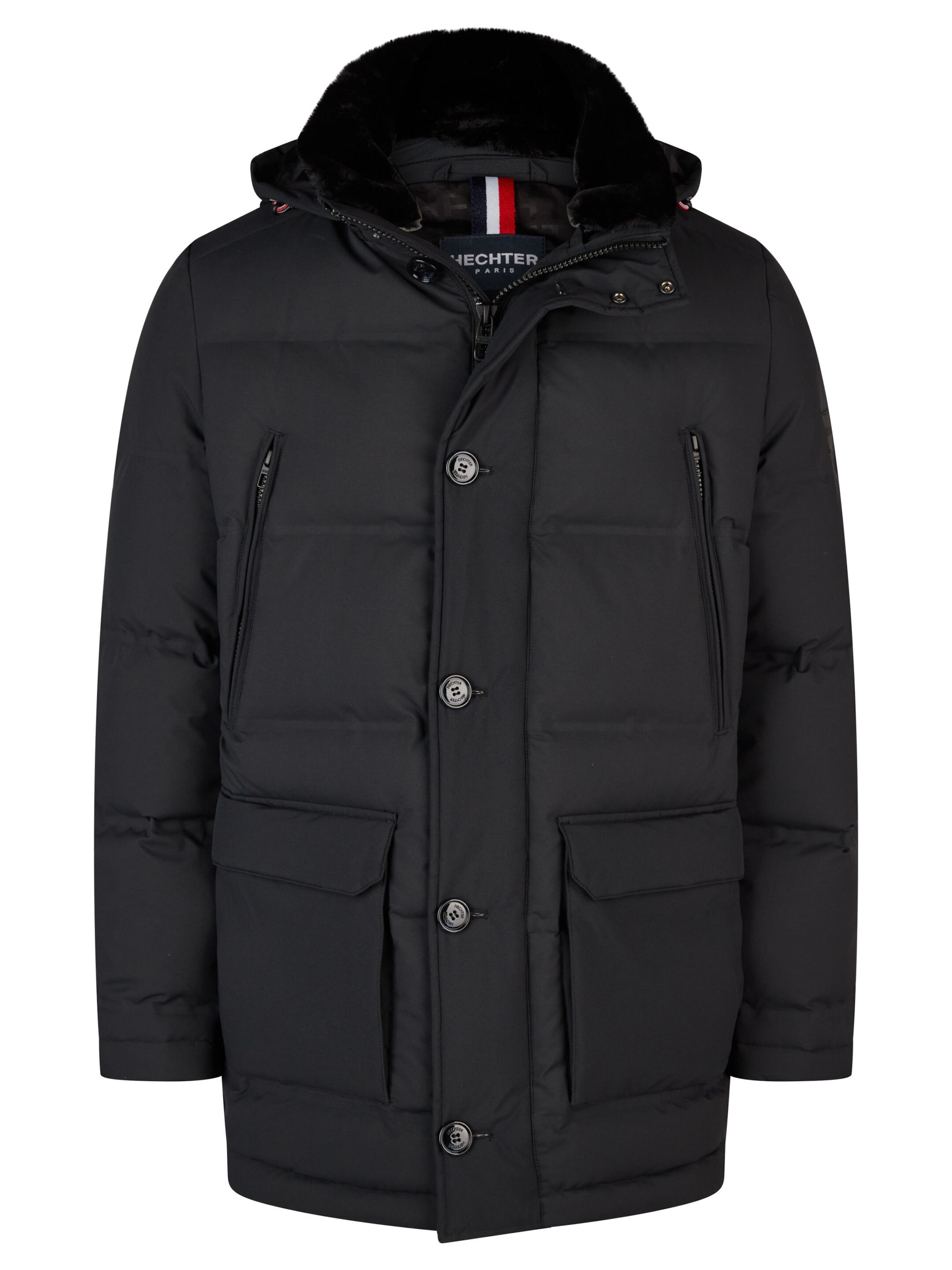HECHTER PARIS Winterjas 'Real Down' in Zwart: voorkant