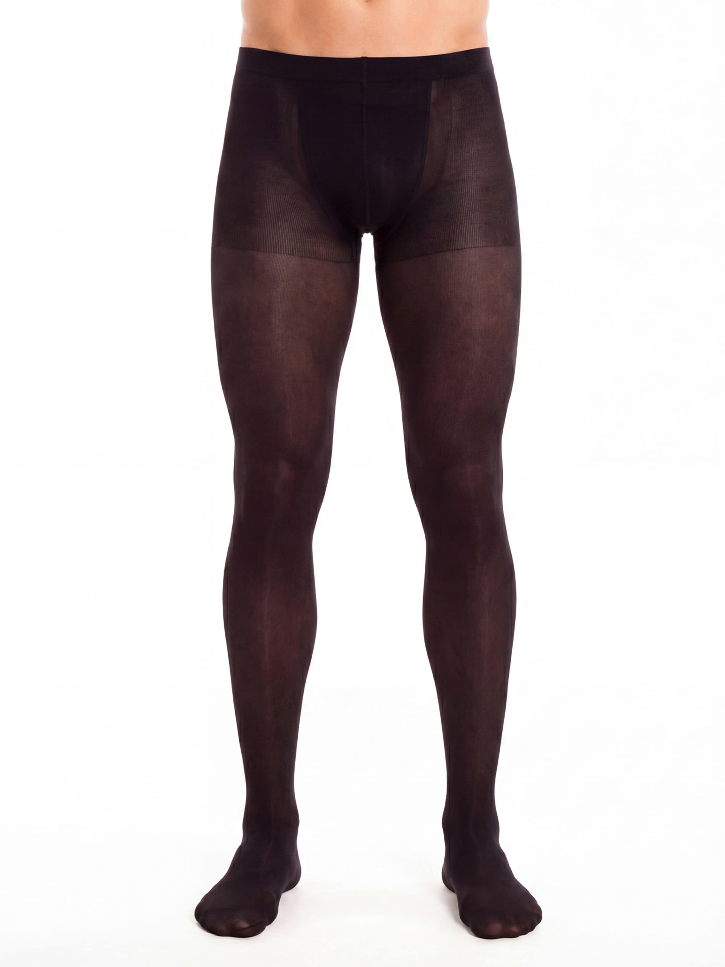 GLAMORY - Calzoncillo largo 'Support 40 Herrenstützstrumpfhose' en negro: frente