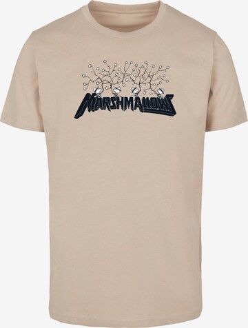 Merchcode Shirt 'Peanuts - Marshmallows' in Beige: front