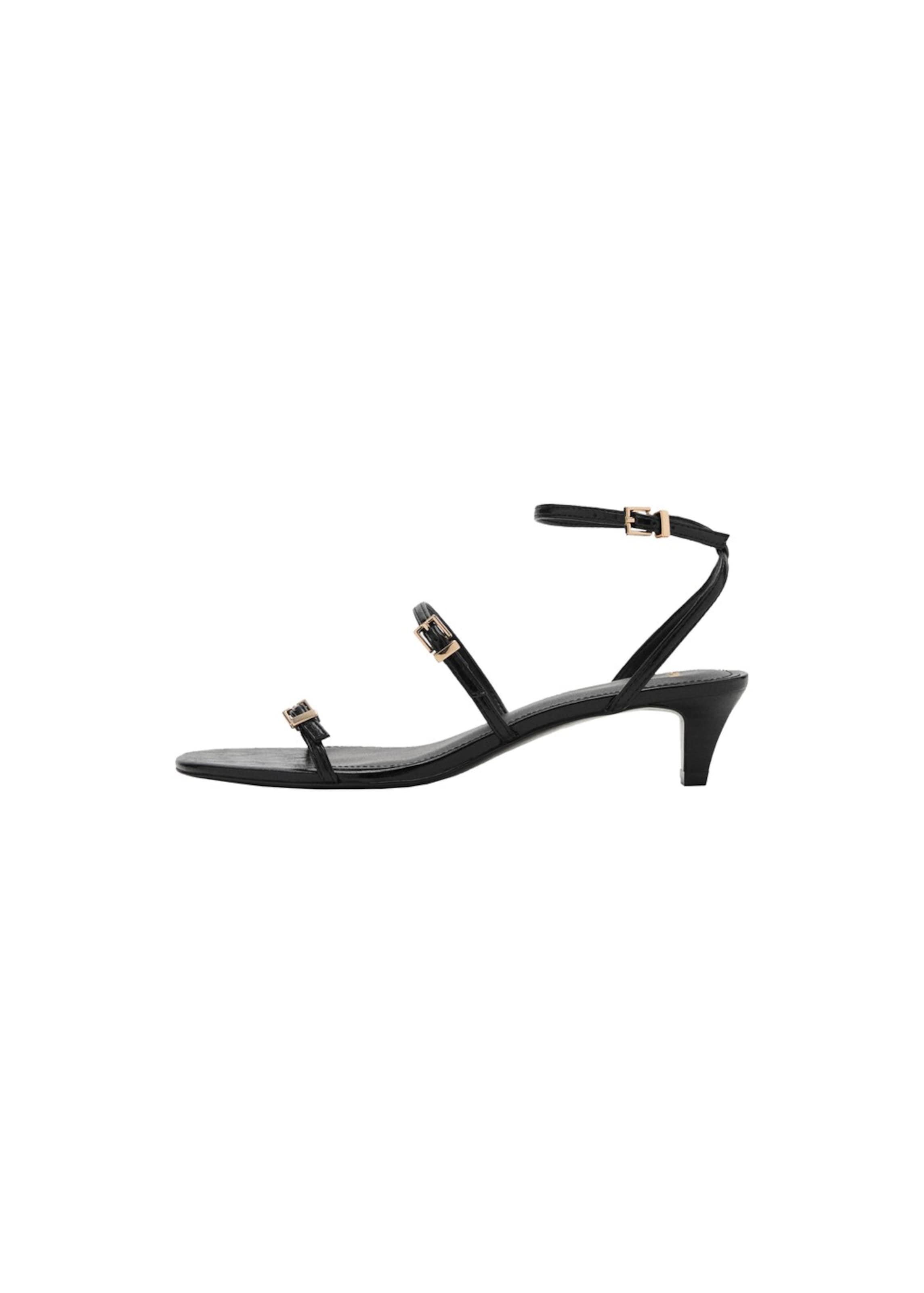 MANGO Strap Sandals 'Cintia' in Black: front