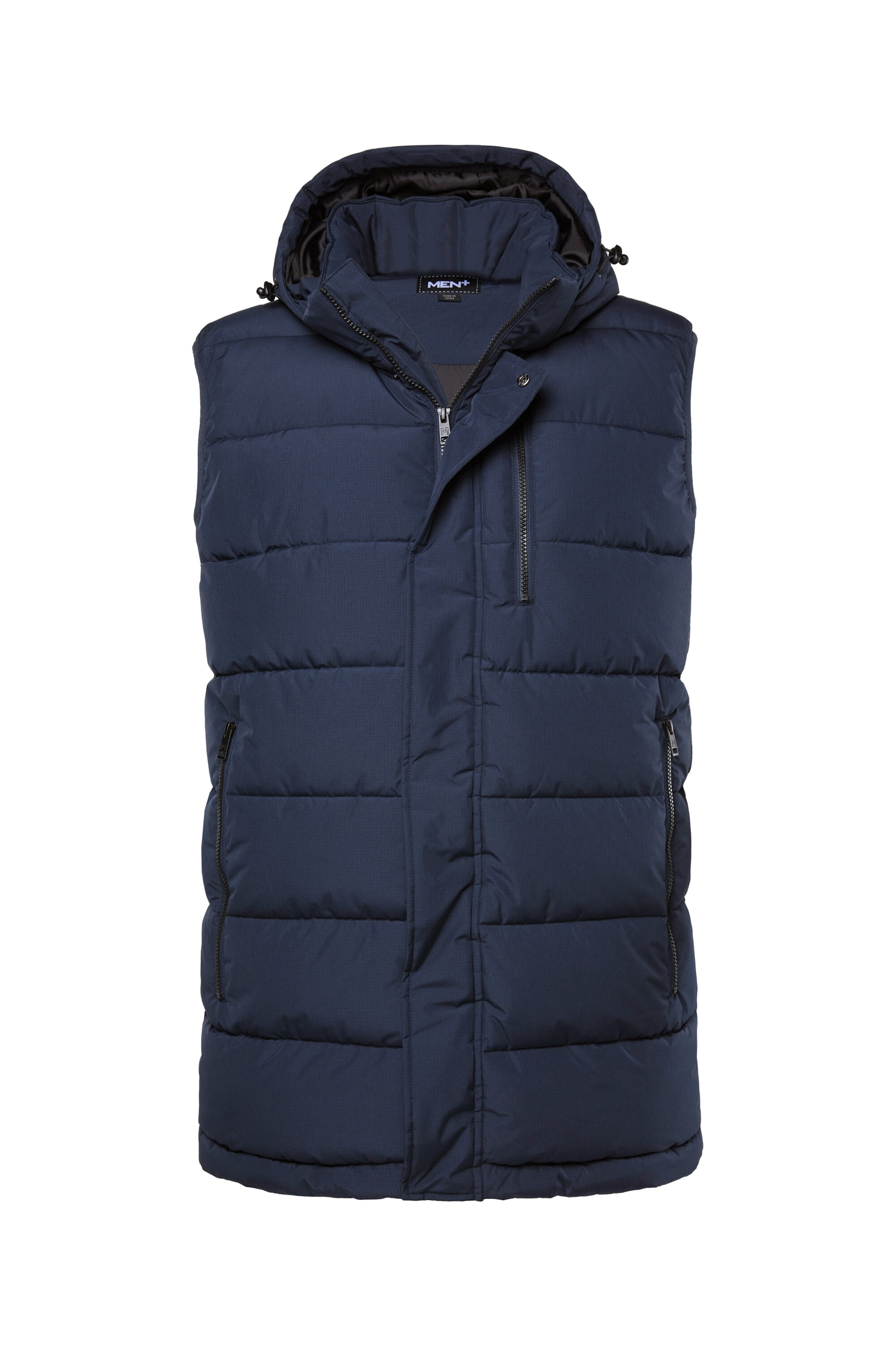 Men Plus Bodywarmer in Blauw: voorkant