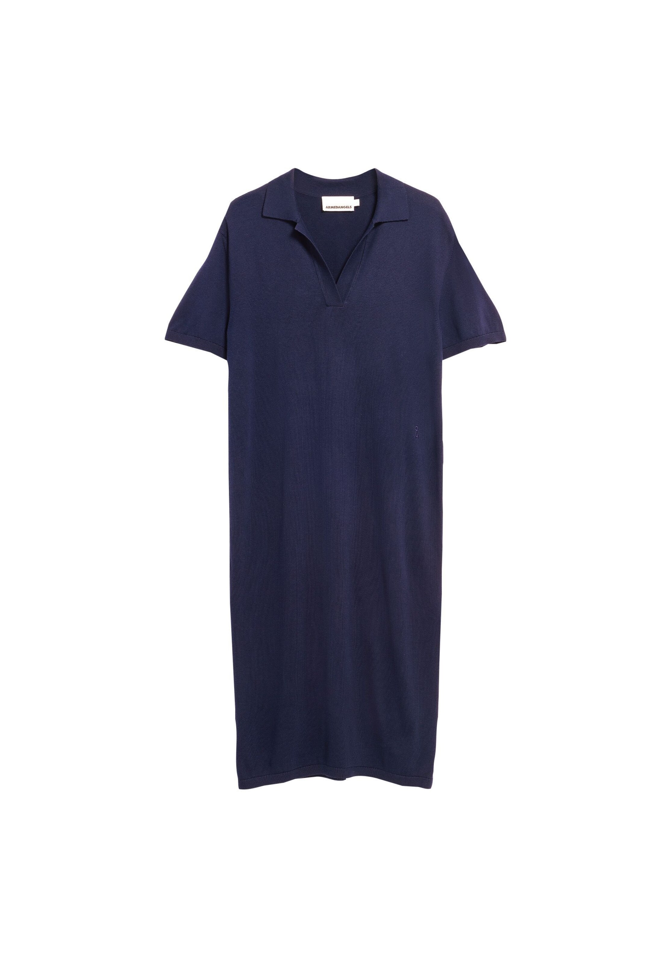 ARMEDANGELS Strickkleid FINE POLO in Blau: Vorderseite