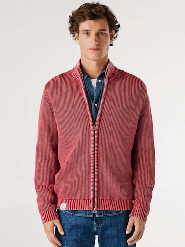 Pepe Jeans Sweat jacket 'PARKER ZIP' in Red: front