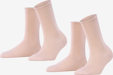 Chaussettes 'Happy' FALKE en rose : devant