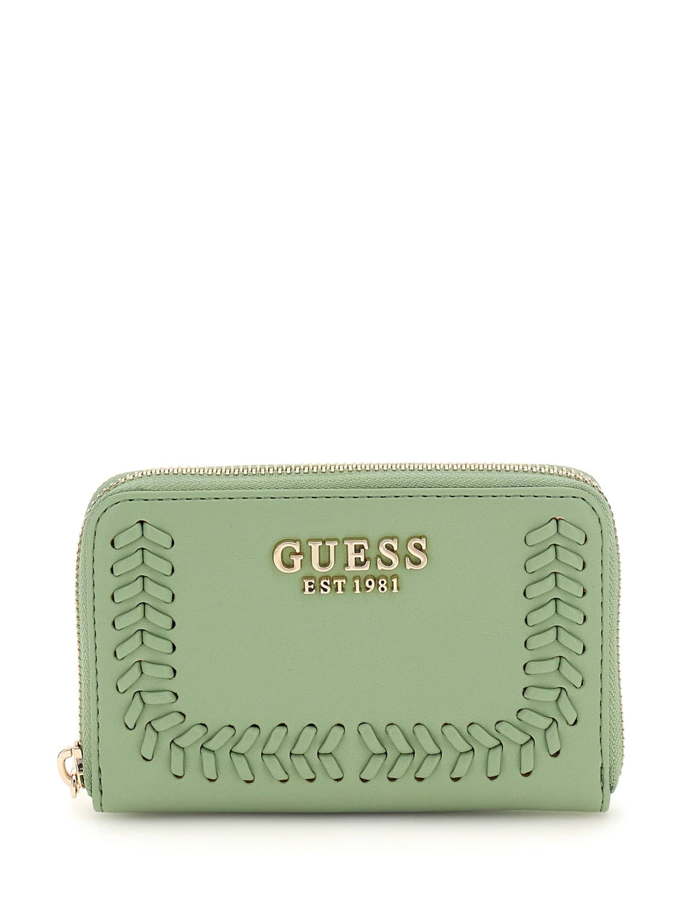 GUESS Wallet 'Tatum' in Green: front