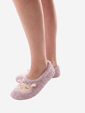 Penti Nogavice 'PENTI Sleepy Sheep Slipper mit Slogan-Muster' | vijolična barva