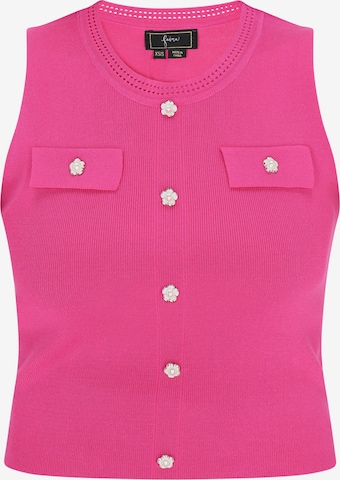 faina Плетен топ в розово: отпред