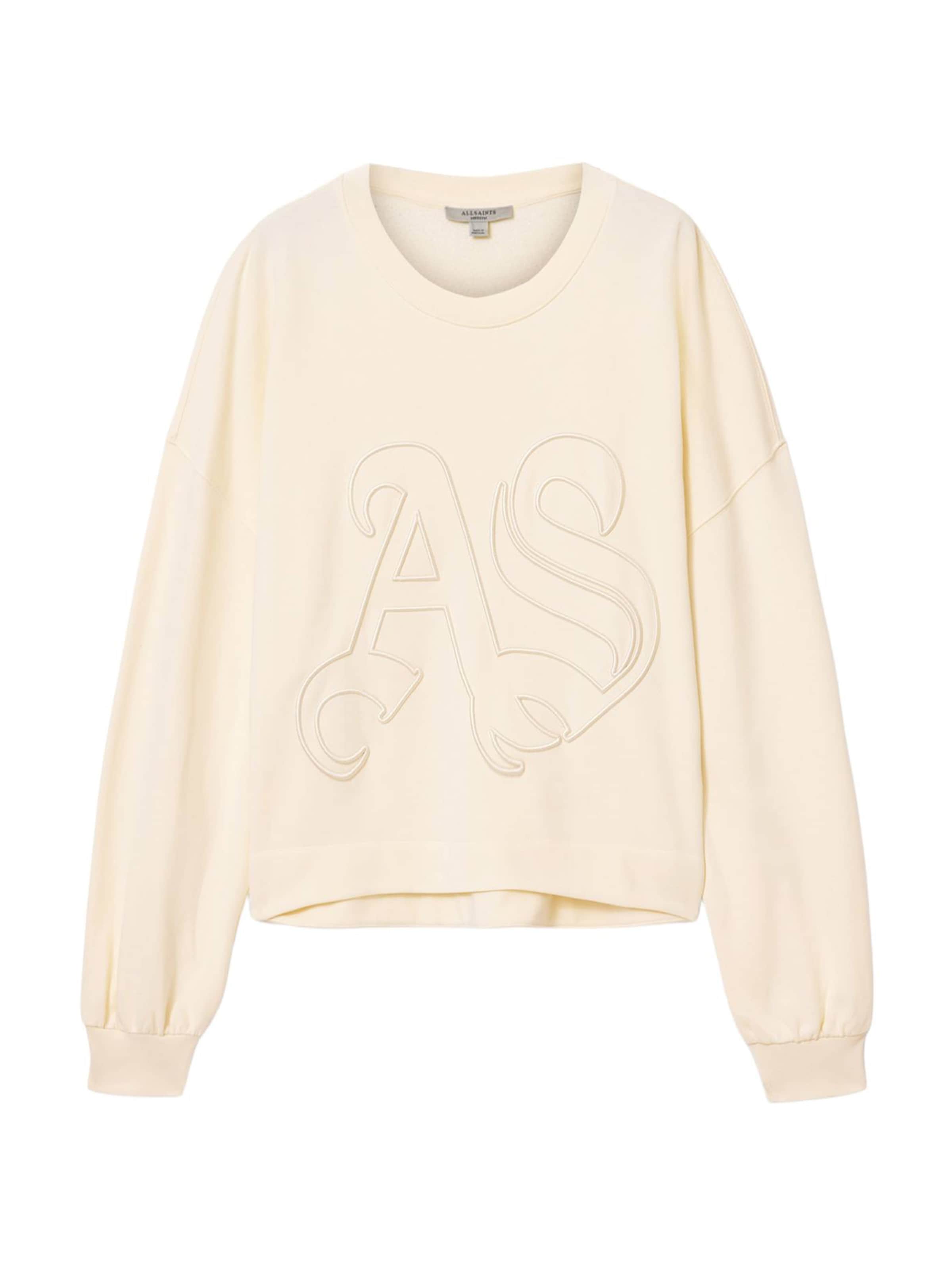 AllSaints Sportisks džemperis 'LILA EMBOS', krāsa - gandrīz balts, Preces skats