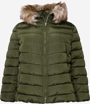 ONLY Carmakoma Winter Jacket in Green: front