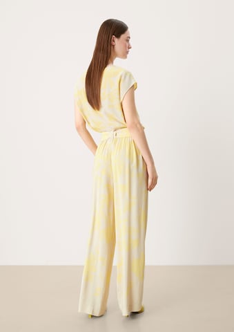 Wide Leg Pantalon à pince s.Oliver BLACK LABEL en jaune