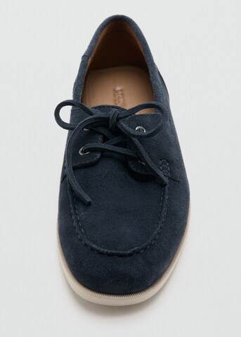 MANGO MAN Lace-Up Shoes 'Nautic' in Blue