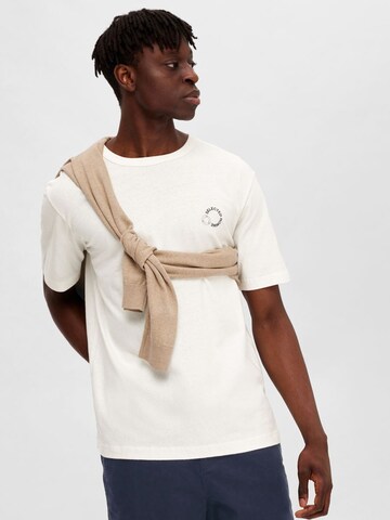 T-Shirt SELECTED HOMME en blanc