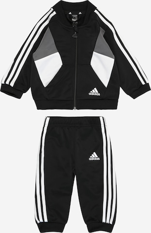 ADIDAS SPORTSWEAR - Fato de treino 'Colorblock Shiny' em preto: frente