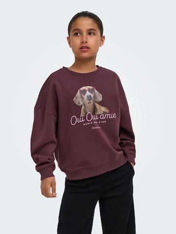 ONLY GIRLS Sweatshirt 'KOGBILA' in Brown: front