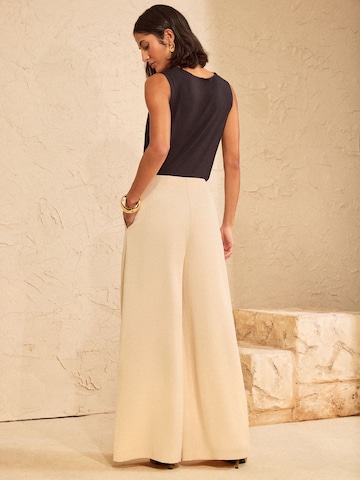 love & roses Wide leg Pleat-front trousers in Beige