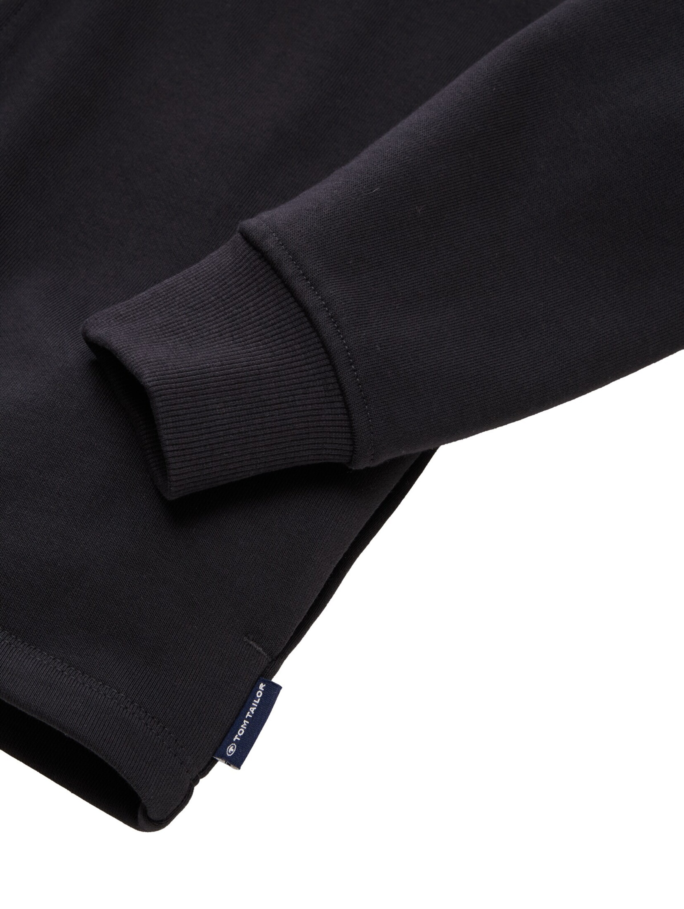 TOM TAILOR Zip-Up Hoodie in Black