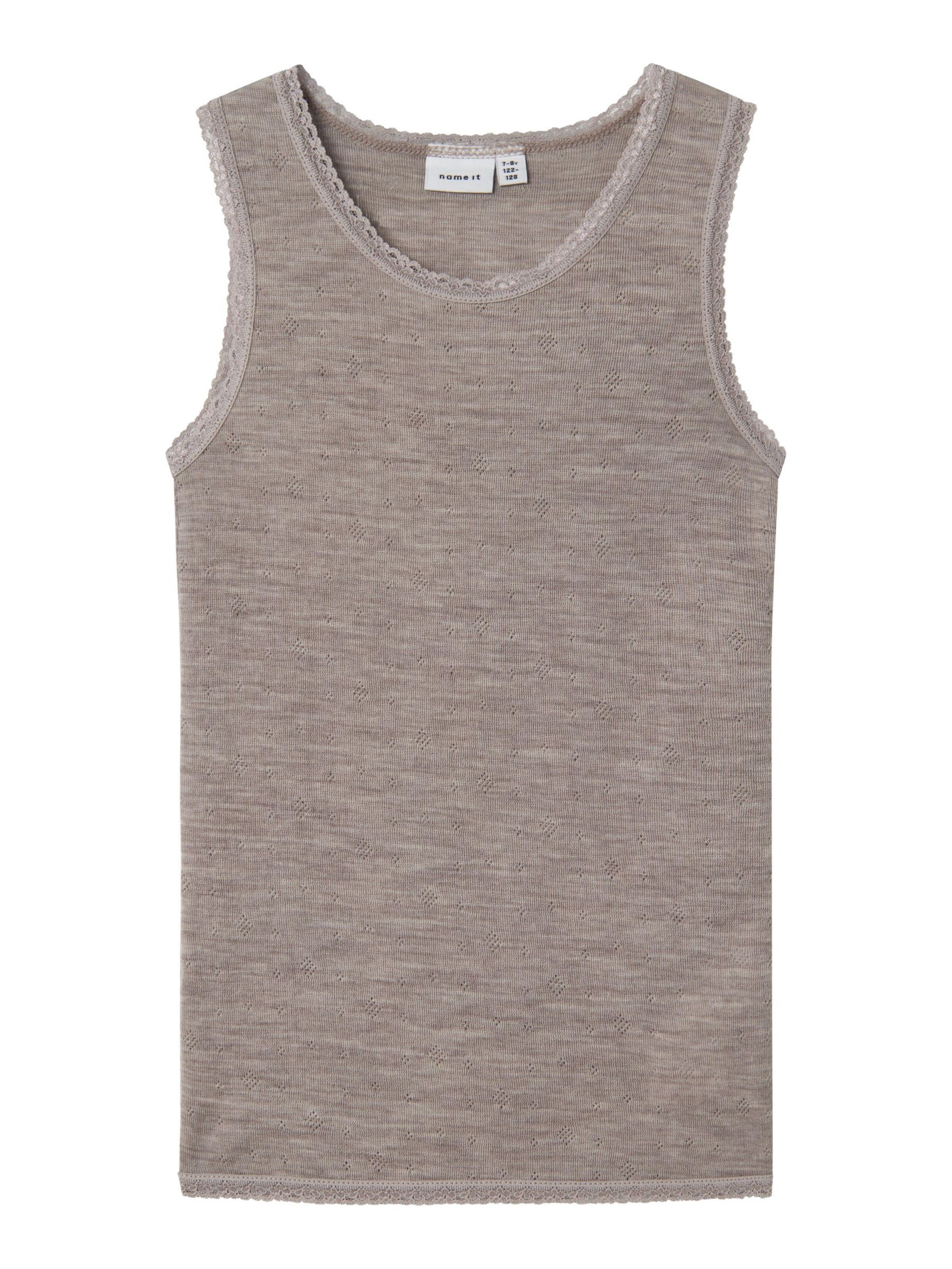 NAME IT - Camiseta térmica en beige: frente