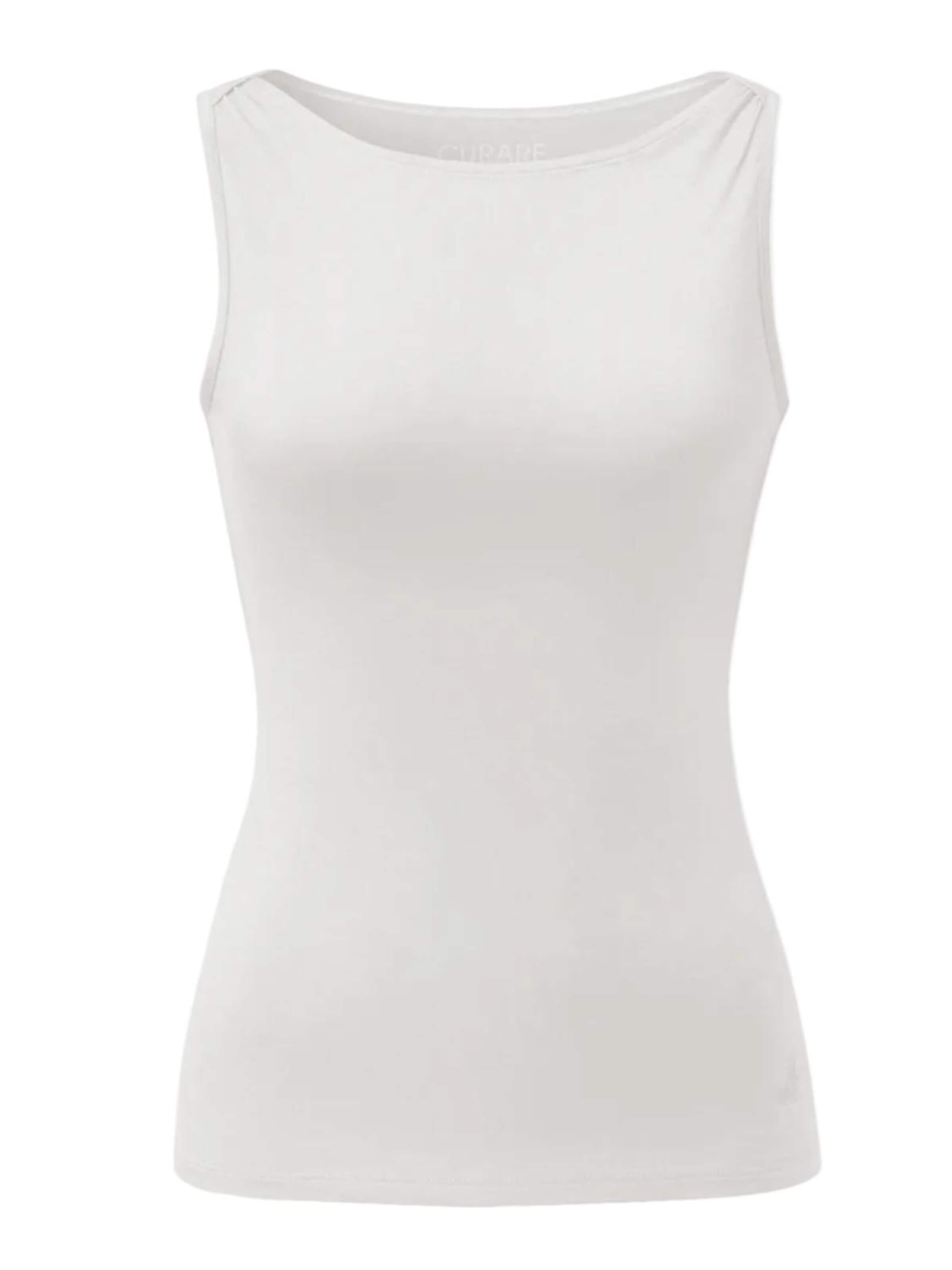 CURARE Yogawear Sporttop 'Boat Neck Top'‌‌‌‌‌‌‌ in Weiß: Vorderseite