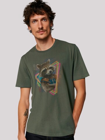 T-Shirt 'Marvel Guardians of the Galaxy Neon Rocket' F4NT4STIC en vert : devant