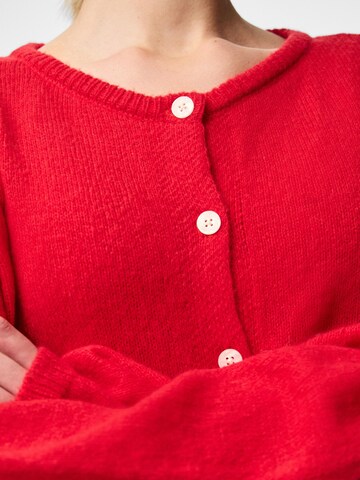 PIECES Knit cardigan 'PCIda' in Red