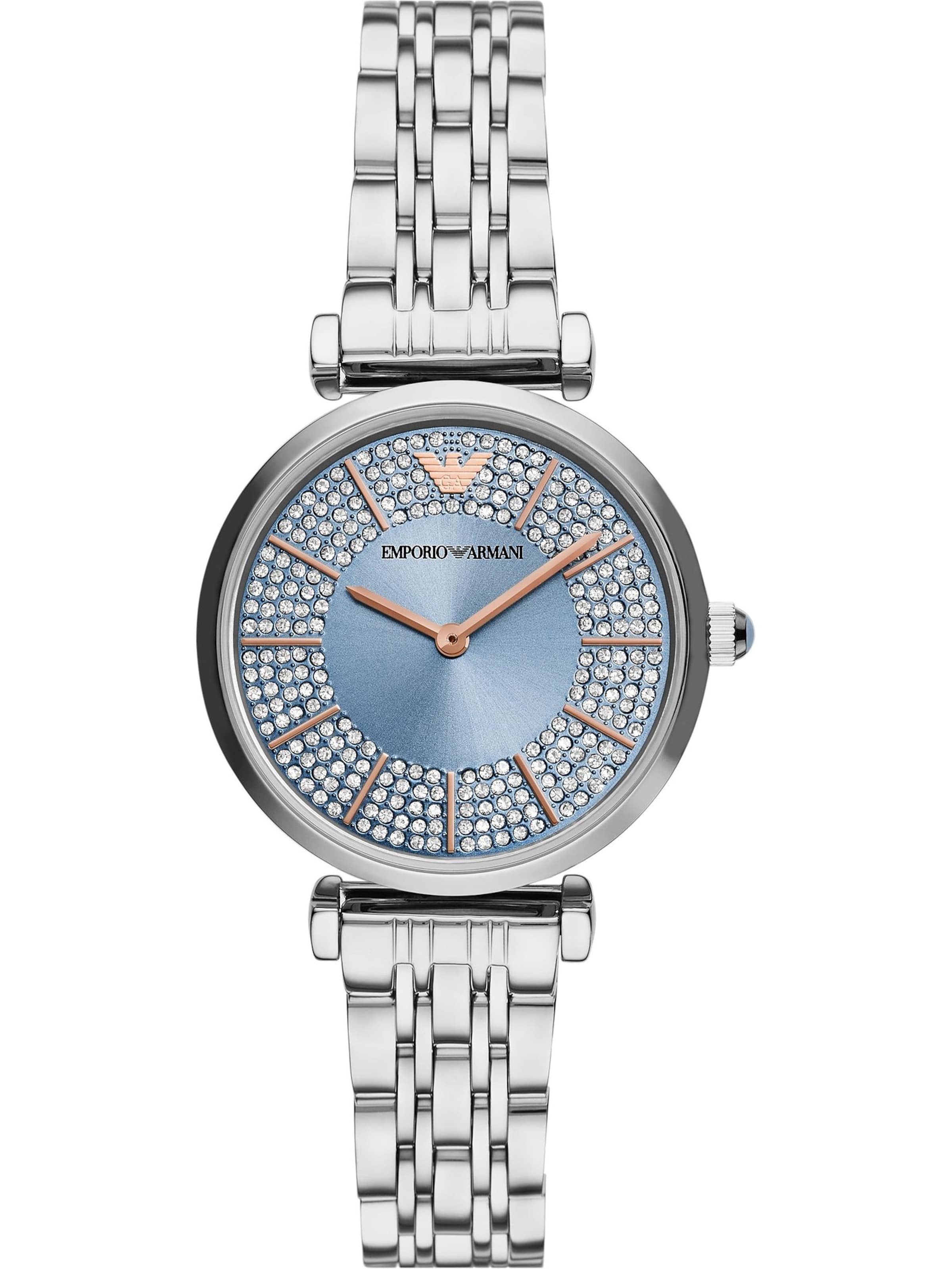 Emporio Armani Analoguhr in Silber: Vorderseite