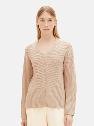 TOM TAILOR Sweater in Beige: front