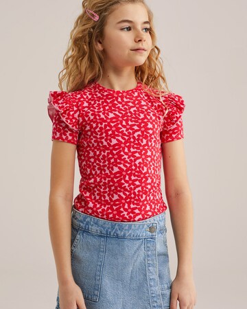 WE Fashion Футболка в Ярко-розовый: спереди