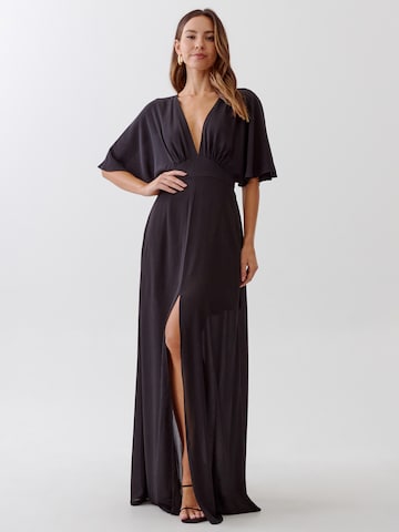 Robe 'CLAUDIA' Tussah en noir : devant