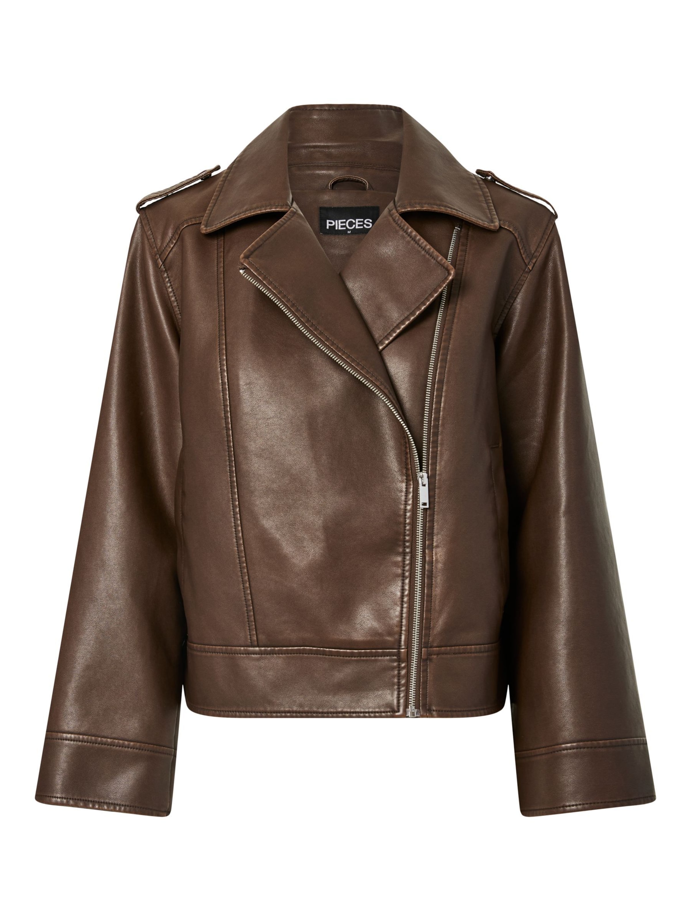 PIECES Veste mi-saison 'PCJOSIE' en M en marron, Vue avec produit