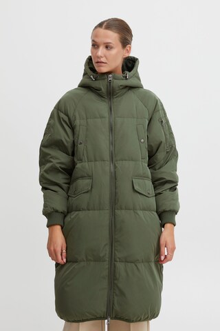 ICHI Winter Coat 'BUNALA' in Green: front