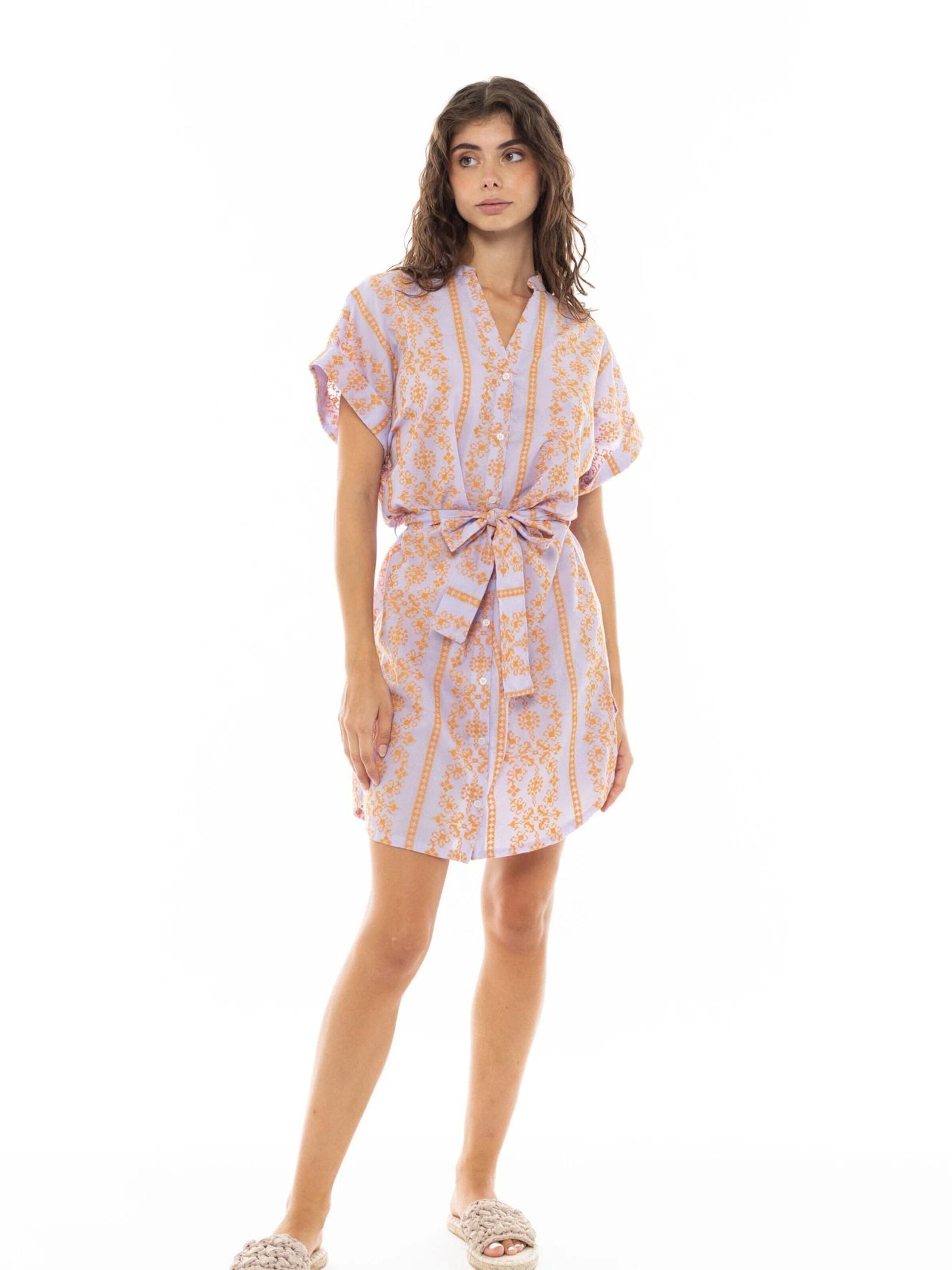 Pink Label Καλοκαιρινό φόρεμα 'BEACHWEAR EMBROIDERY ORANGE' σε λιλά
