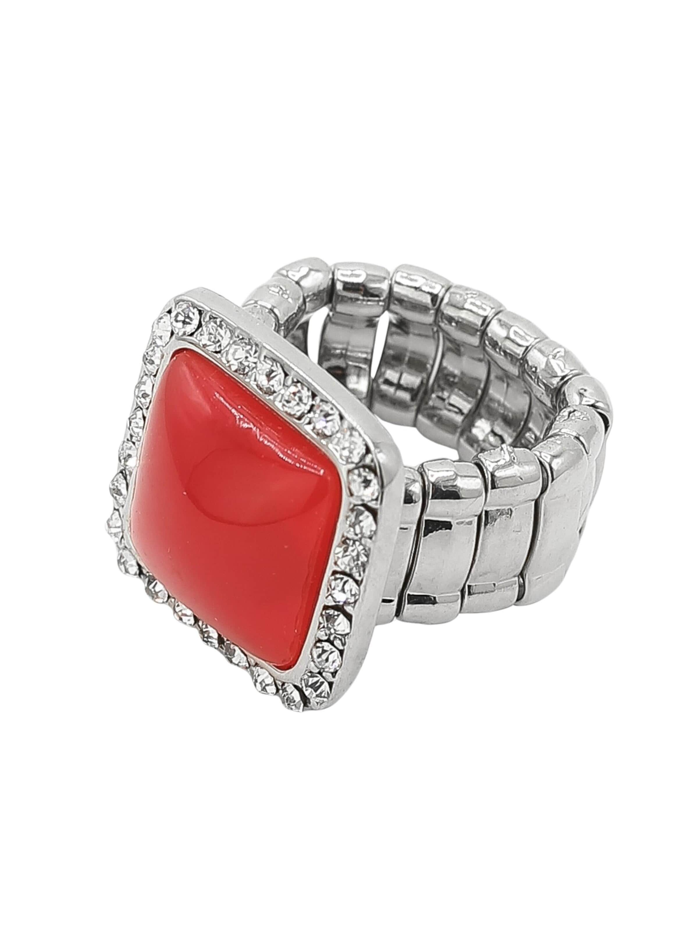 COLLEZIONE ALESSANDRO Ring 'Bling Red' in Red
