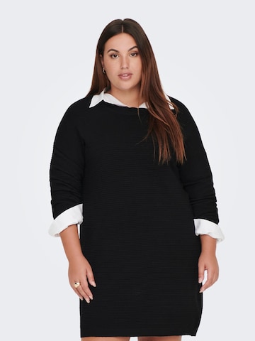 ONLY Carmakoma Knitted dress in Black: front