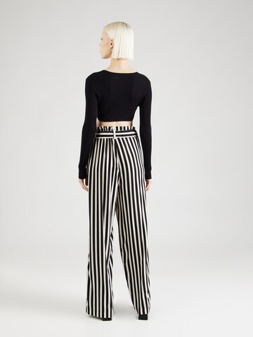 Lollys Laundry Wide leg Broek 'Vicky' in Zwart