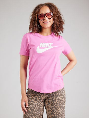 Nike Sportswear Skinny Shirt 'Essential' in Roze: voorkant