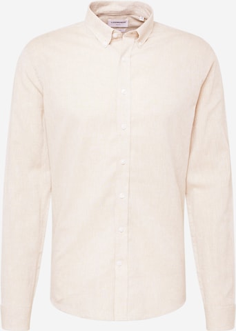 Coupe regular Chemise Lindbergh en beige : devant