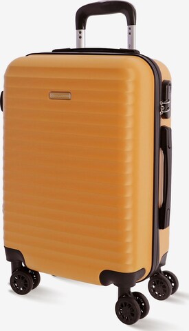 Don Algodon - Carrito 'DON ALGODON - Maletas de Viaje Cabina - Maleta 55x40x20 - Maletas de Viaje - Maleta de Cabina Resistente Ryannair - Trolley Equipaje para Avion con 4 Ruedas de 360º y candado' en amarillo: frente