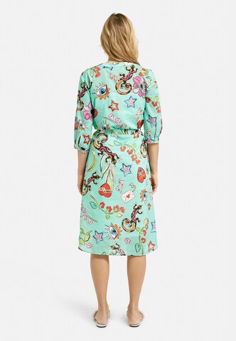 Milano Italy Gemustertes Midikleid mit 3/4-Ärmeln in Mischfarben