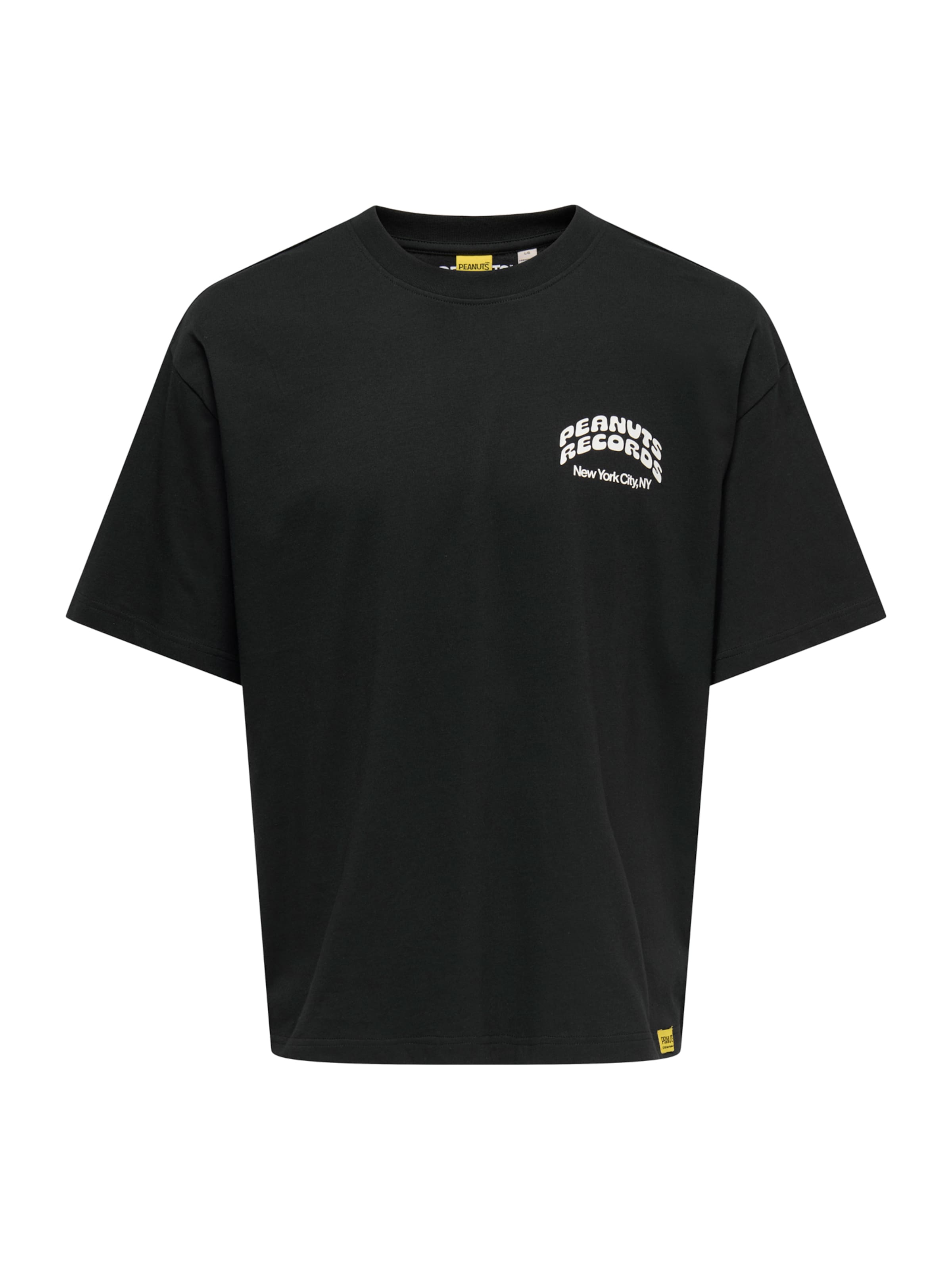 Only & Sons Shirt 'ONSPEANUTS' in Zwart: voorkant