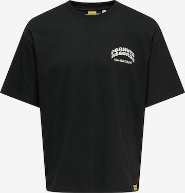 juoda Only & Sons Marškinėliai 'ONSPEANUTS': priekis